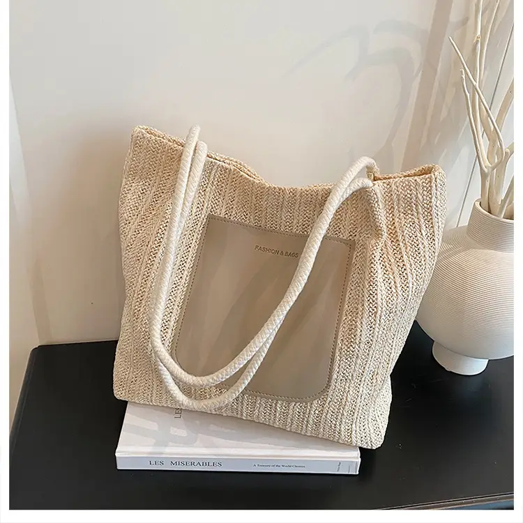 Women Casual Straw Tote Bag Large Capacity Lazy Style — feature 15