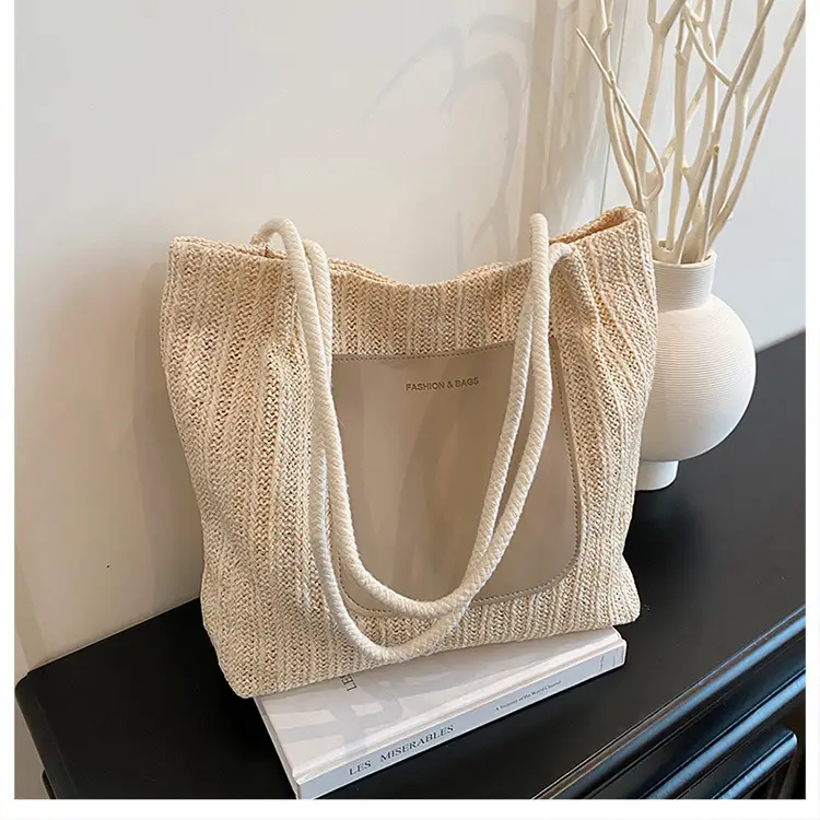 Women Casual Straw Tote Bag Large Capacity Lazy Style — feature 16