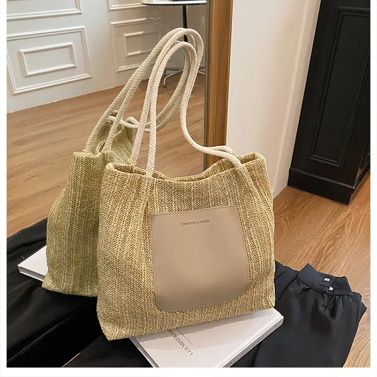 Women Casual Straw Tote Bag Large Capacity Lazy Style — feature 18