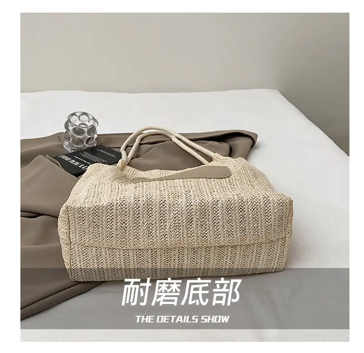 Women Casual Straw Tote Bag Large Capacity Lazy Style — feature 6