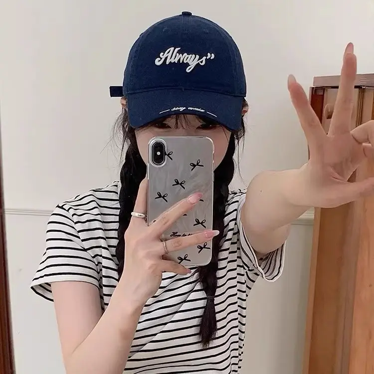 Always Embroidered Baseball Cap White Unisex - Image 9