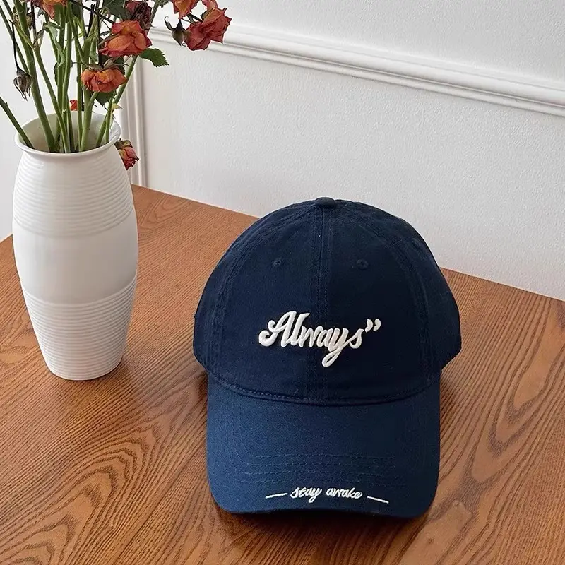 Always Embroidered Baseball Cap White Unisex - Image 3
