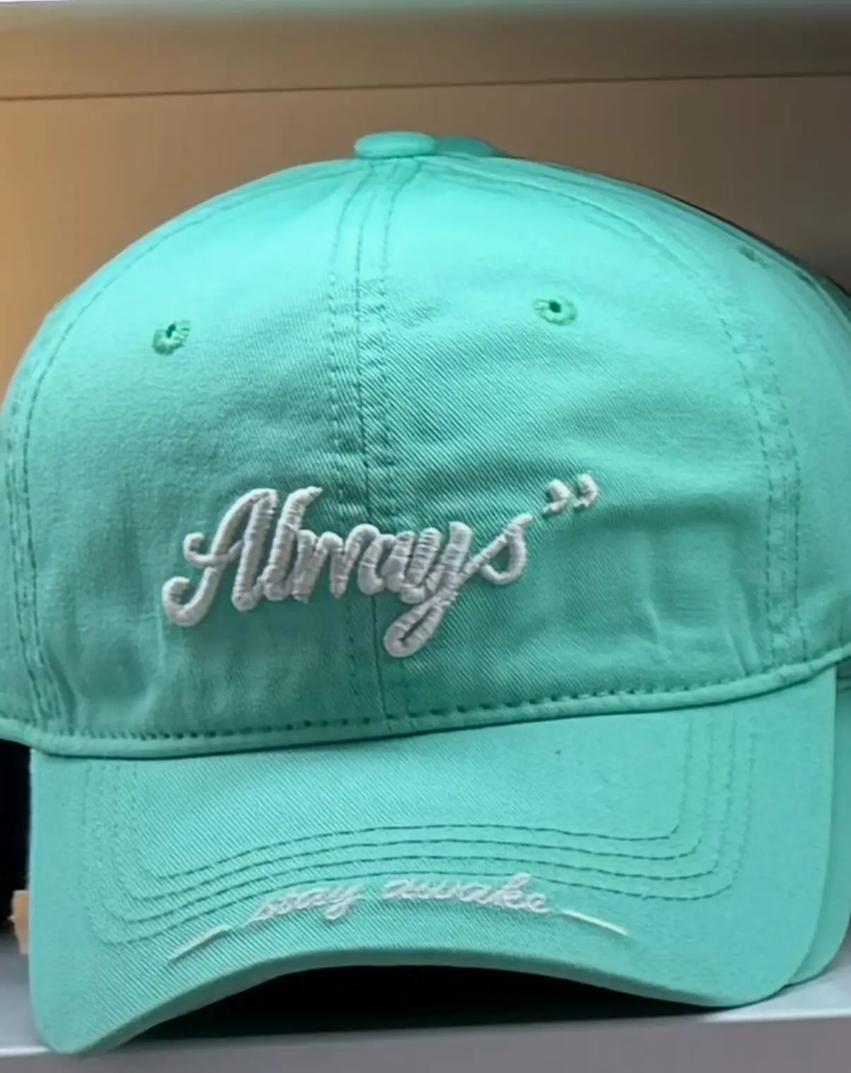 Always Embroidered Baseball Cap White Unisex - Image 4