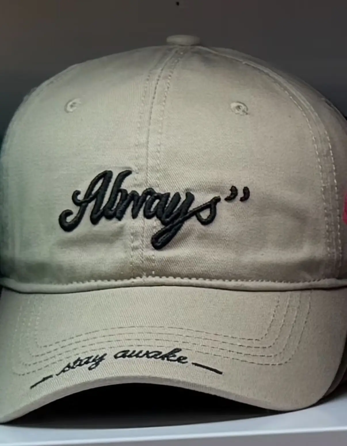 Always Embroidered Baseball Cap White Unisex - Image 7