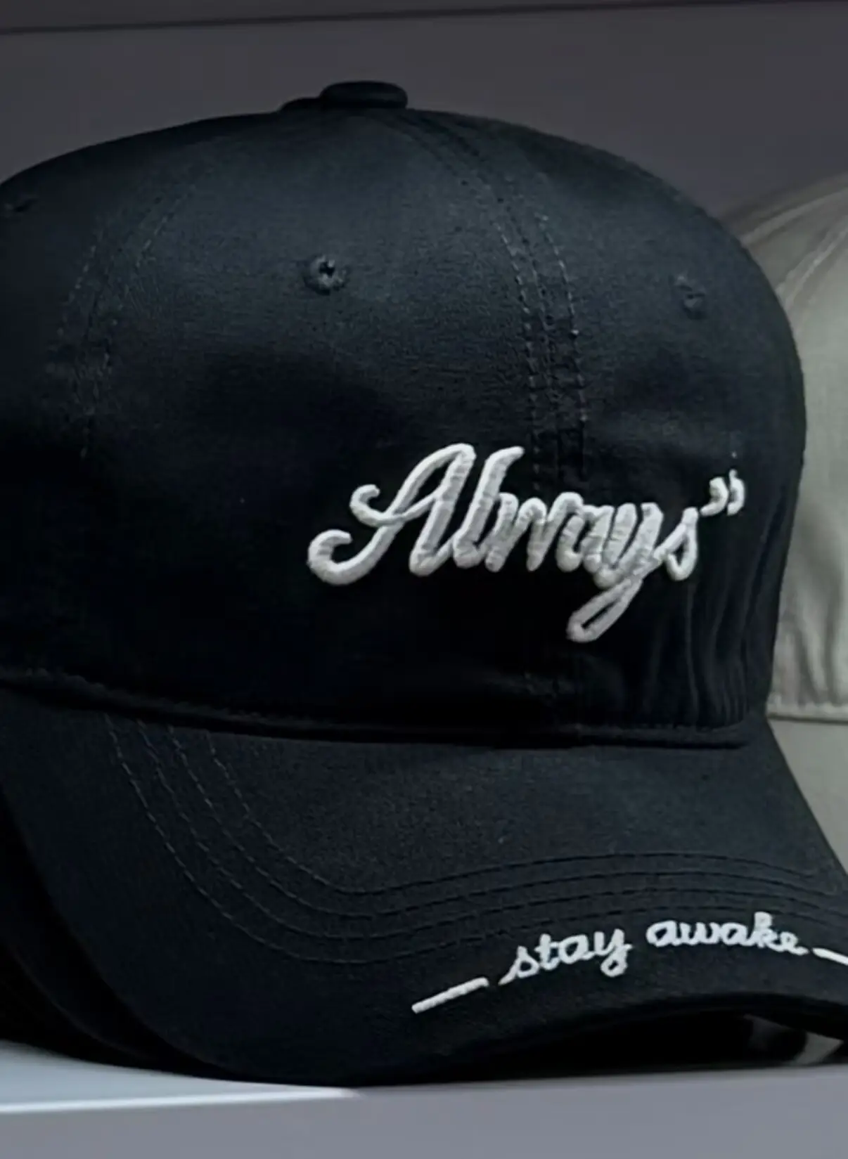 Always Embroidered Baseball Cap White Unisex - Image 8