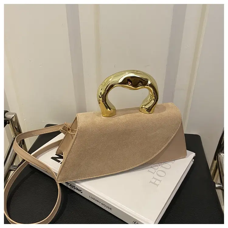 Women's Crossbody Bag Heart Design Beige Leather — feature 23