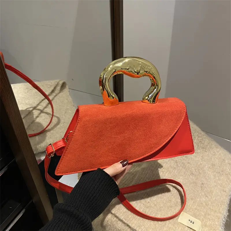 Women's Crossbody Bag Heart Design Beige Leather - Image 4