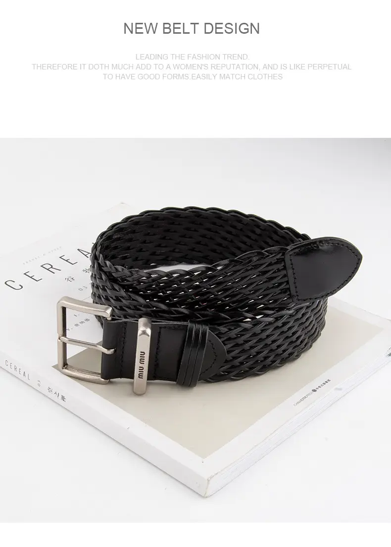 Women Cross-Brown Braided Belt for Women — feature 10