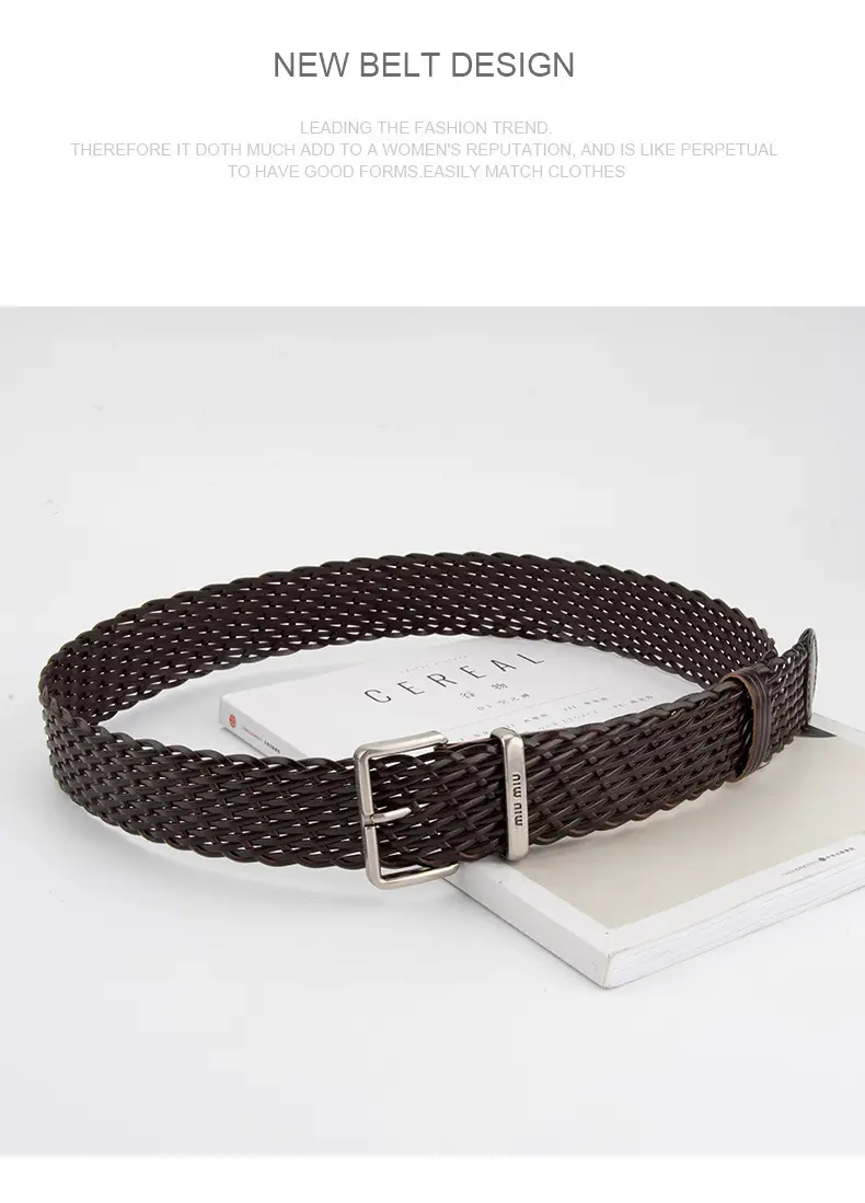 Women Cross-Brown Braided Belt for Women — feature 12
