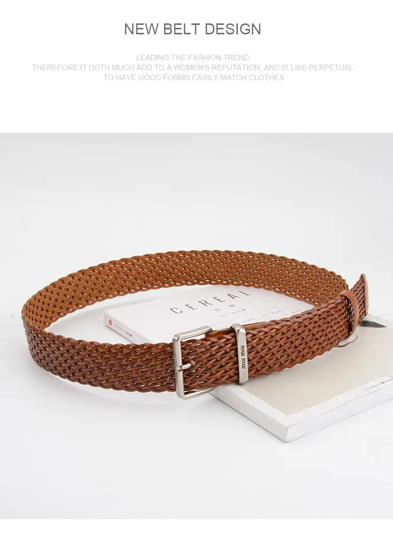 Women Cross-Brown Braided Belt for Women — feature 13