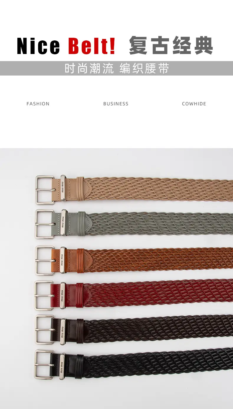 Women Cross-Brown Braided Belt for Women — feature 3
