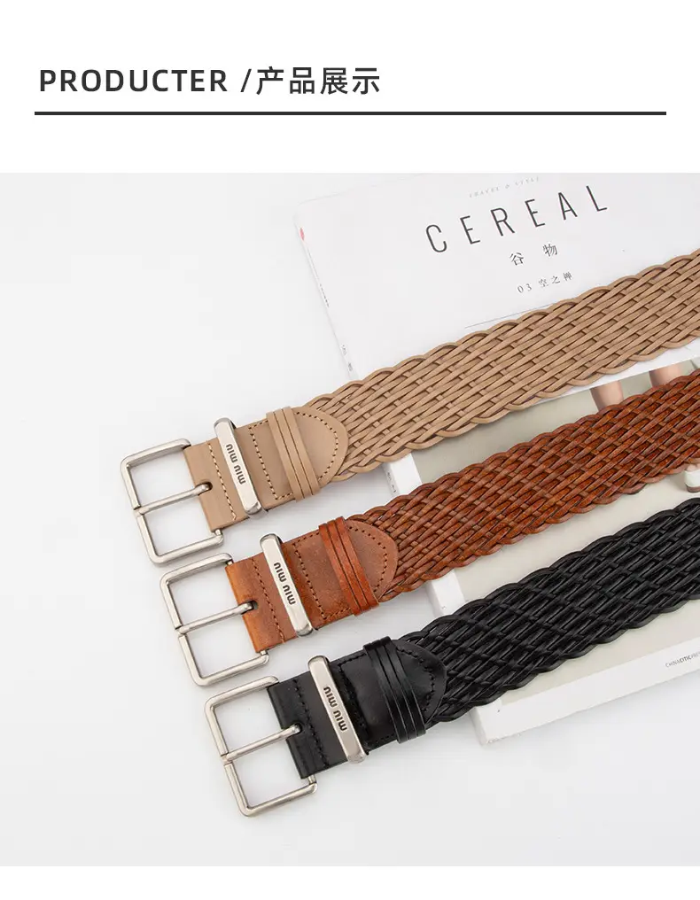 Women Cross-Brown Braided Belt for Women — feature 9