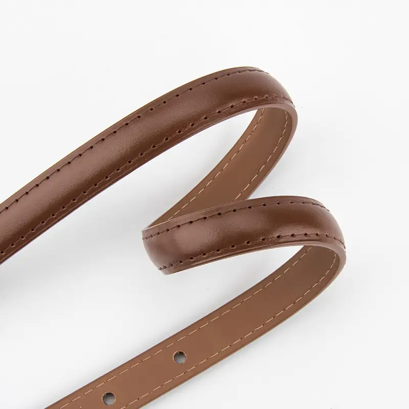 Black Genuine Leather Fashion Thin Belt for Women - Image 14
