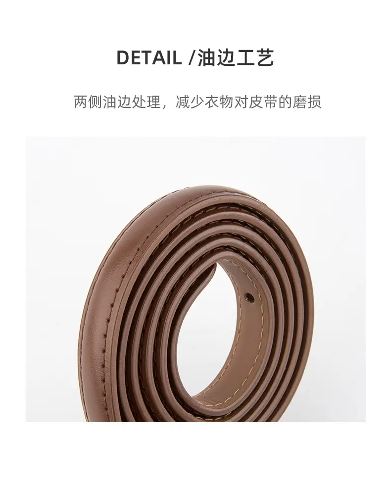 Black Genuine Leather Fashion Thin Belt for Women — feature 7