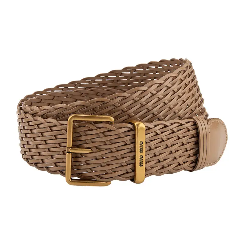 Vintage Korean Women's Handwoven Belt Brown Decorative Belt - Image 11