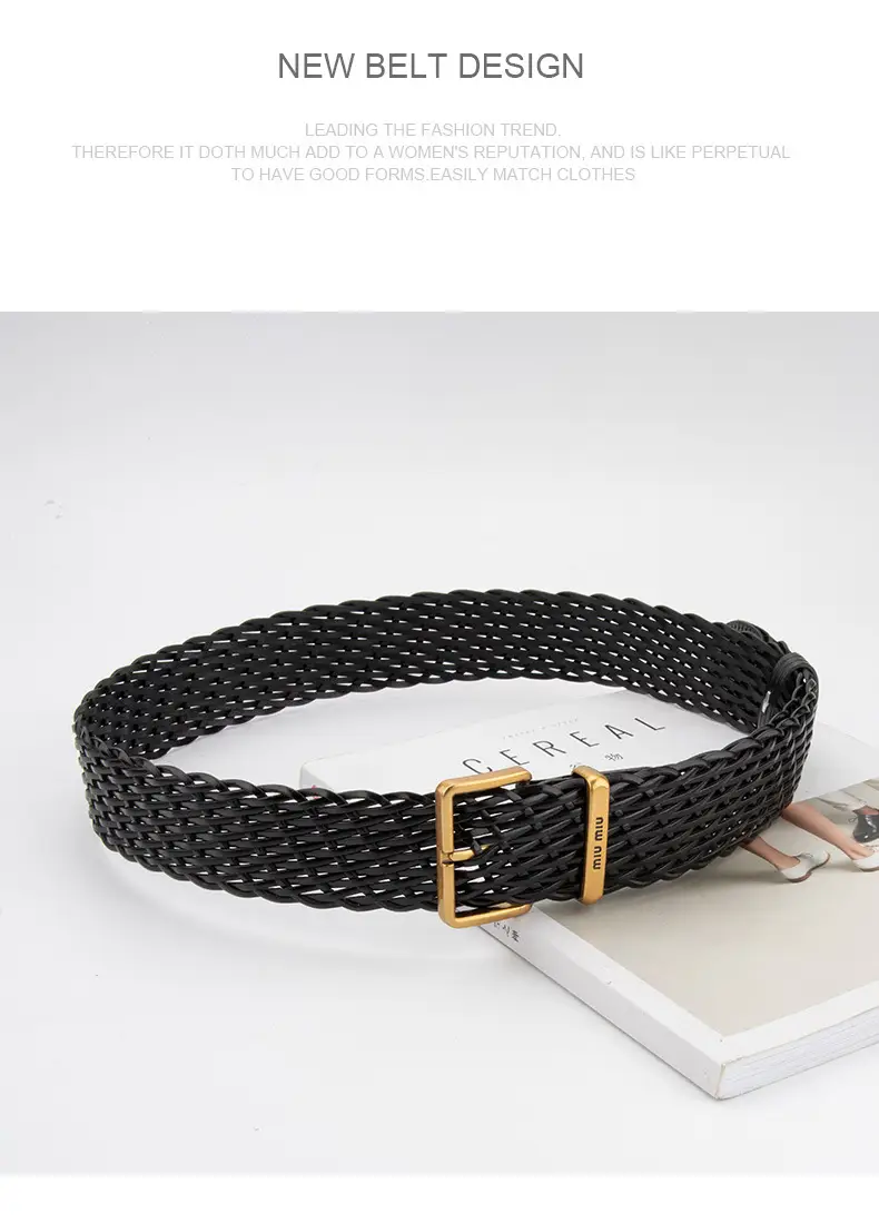 Vintage Korean Women's Handwoven Belt Brown Decorative Belt — feature 12