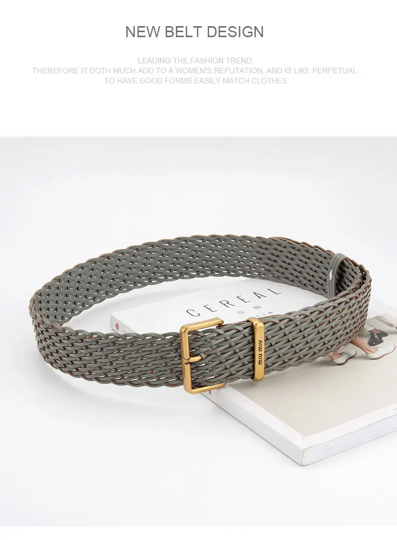 Vintage Korean Women's Handwoven Belt Brown Decorative Belt — feature 15