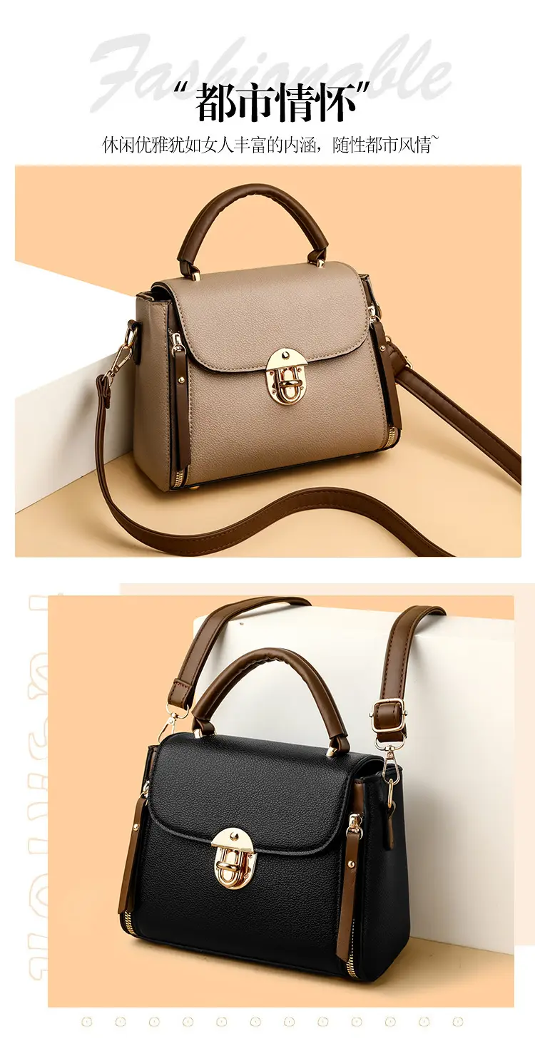 Black Crossbody Bag with Gold Clasp for Women — feature 12