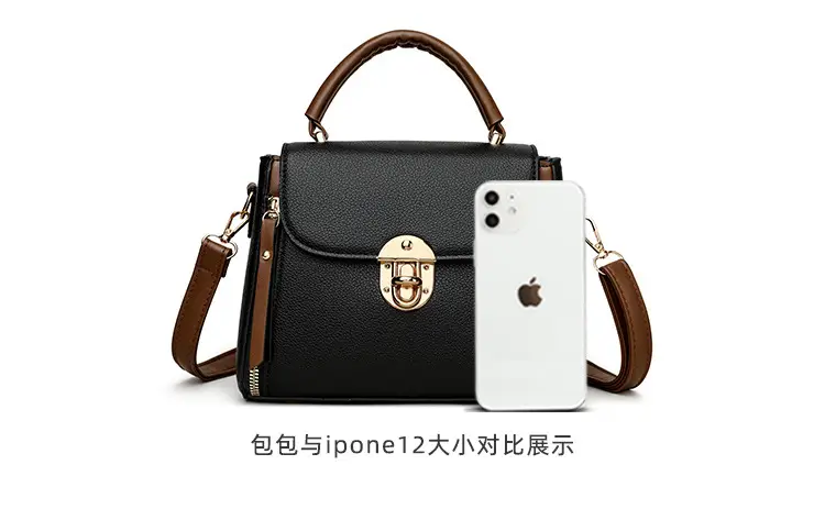 Black Crossbody Bag with Gold Clasp for Women — feature 17