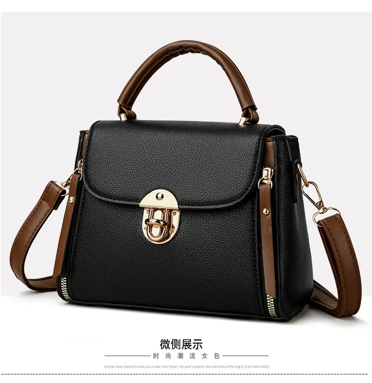 Black Crossbody Bag with Gold Clasp for Women — feature 20