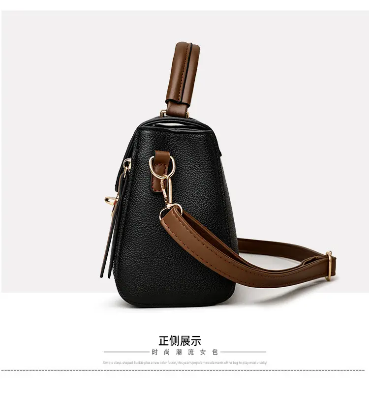Black Crossbody Bag with Gold Clasp for Women — feature 21