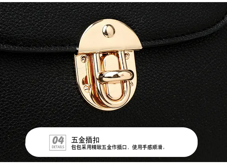 Black Crossbody Bag with Gold Clasp for Women — feature 28