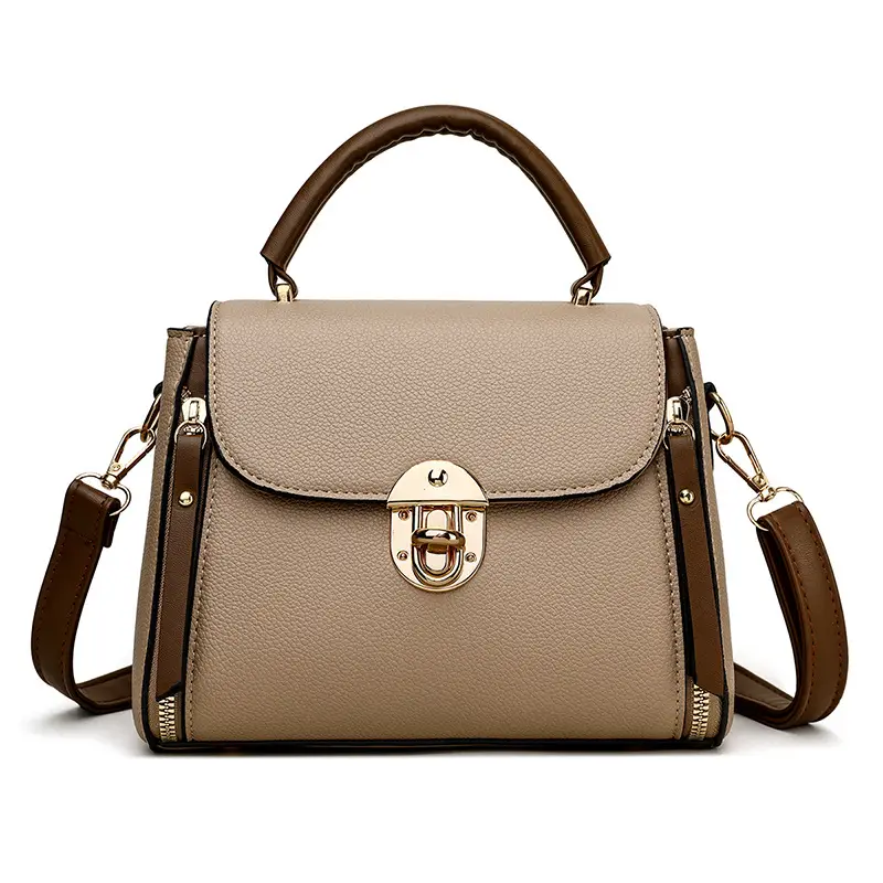 Black Crossbody Bag with Gold Clasp for Women - Image 2