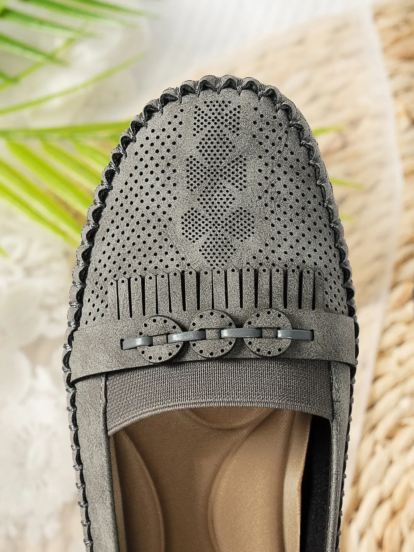 Women's Pink Mesh Flat Loafers Plus Size — feature 25