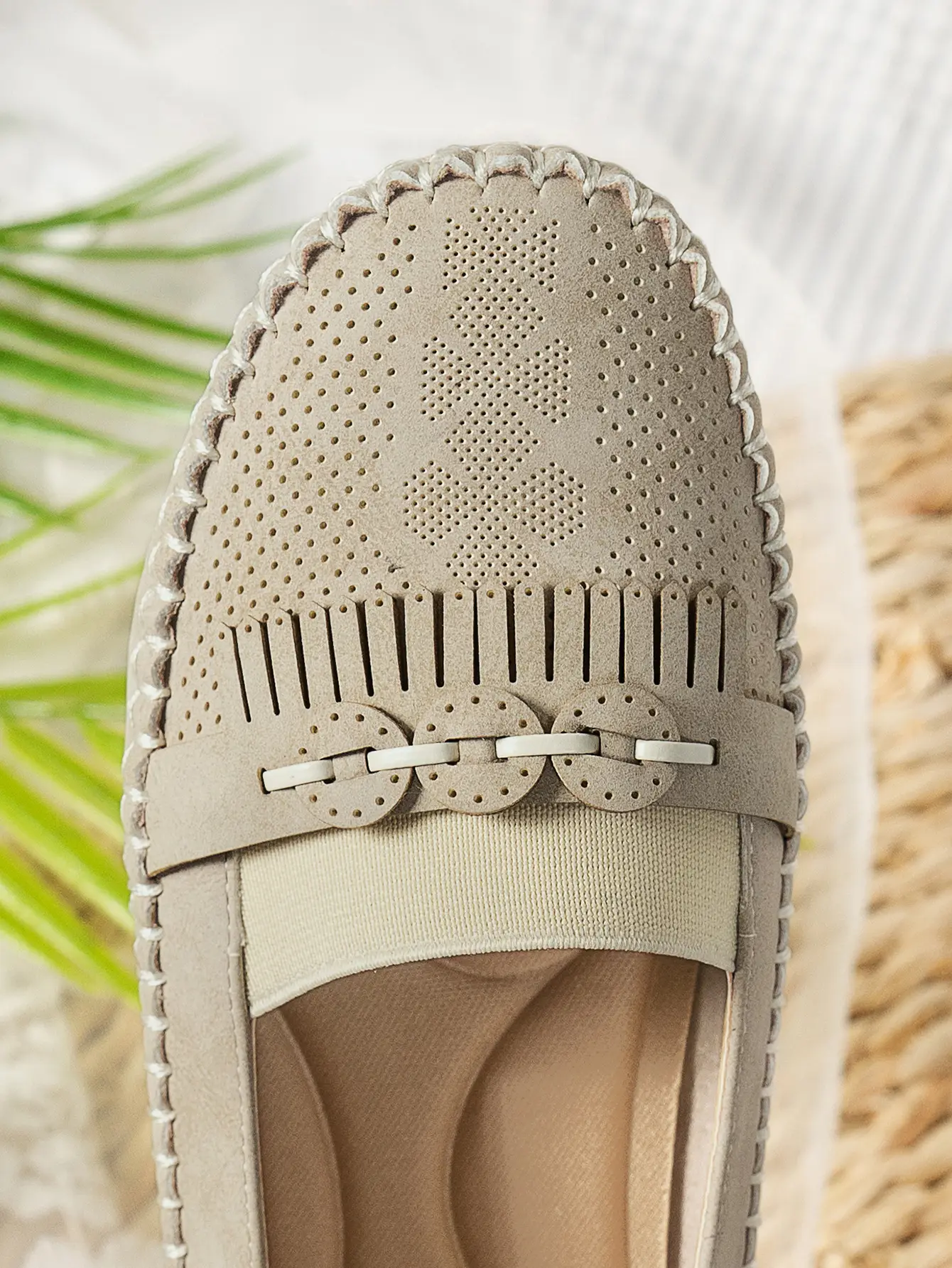 Women's Pink Mesh Flat Loafers Plus Size — feature 31