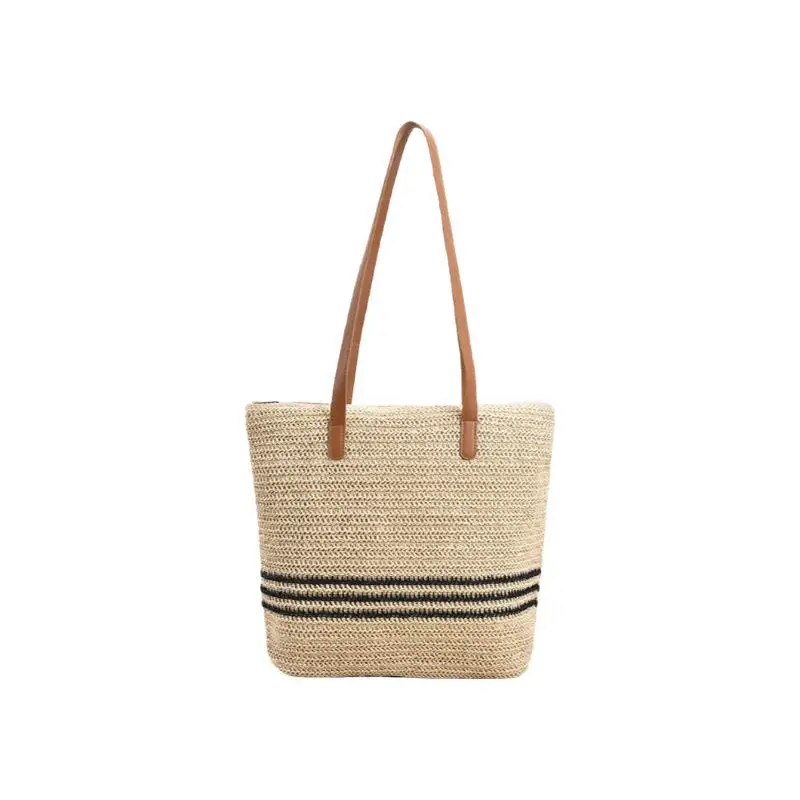 Ultra-light woven straw tote bag for women summer commuter - Image 8