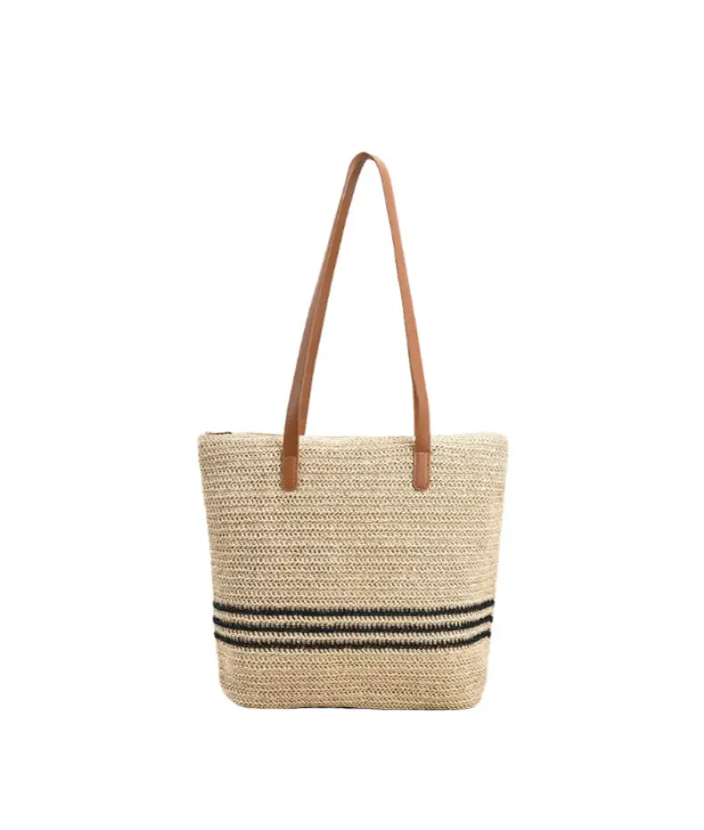 Ultra-light woven straw tote bag for women summer commuter — feature 11