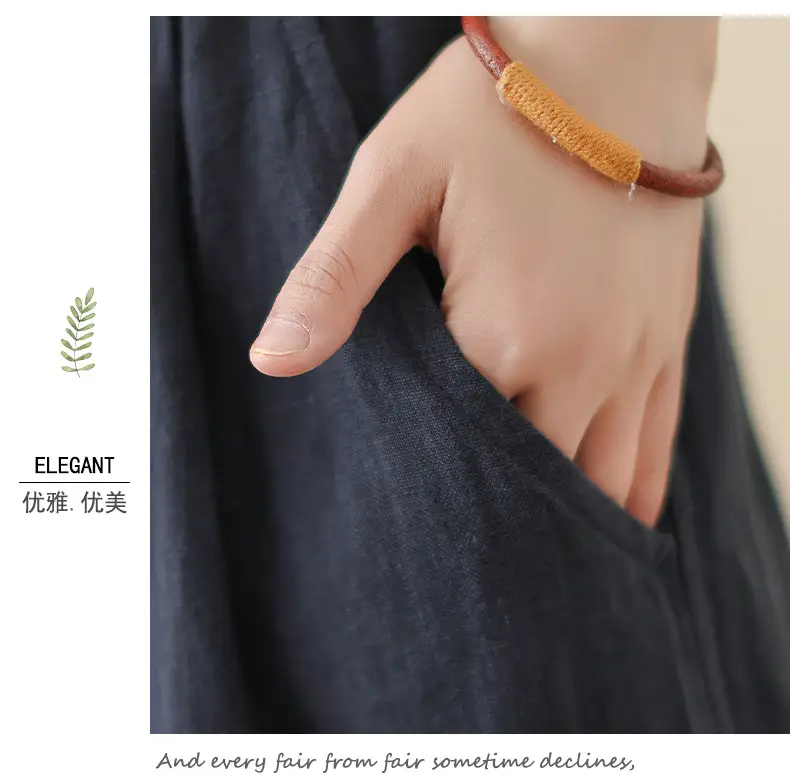 2025 Spring Summer High Waist Loose Draping Pants Cotton Linen — feature 27