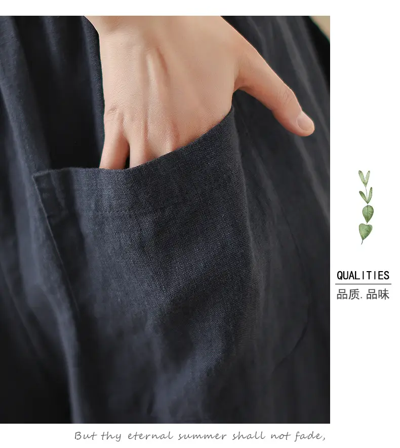 2025 Spring Summer High Waist Loose Draping Pants Cotton Linen — feature 29