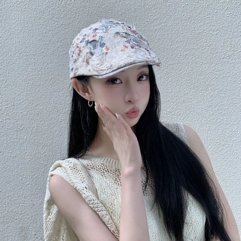 Spring Korean Style Vintage Washed Denim Forward Cap Women — feature 10