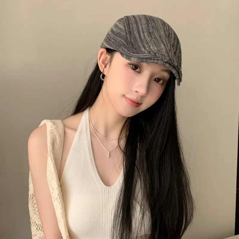 Spring Korean Style Vintage Washed Denim Forward Cap Women — feature 5