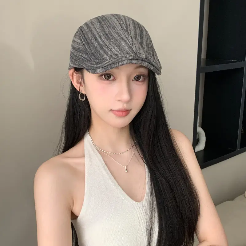 Spring Korean Style Vintage Washed Denim Forward Cap Women — feature 6