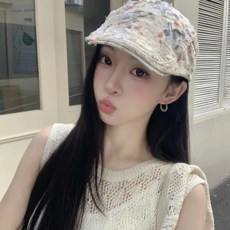 Spring Korean Style Vintage Washed Denim Forward Cap Women — feature 7