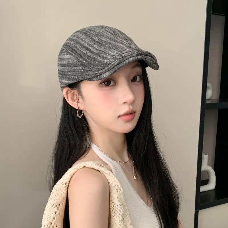 Spring Korean Style Vintage Washed Denim Forward Cap Women