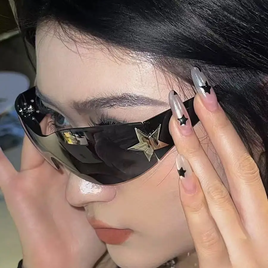 European Starframe Frameless Aviator Sunglasses Black β feature 1