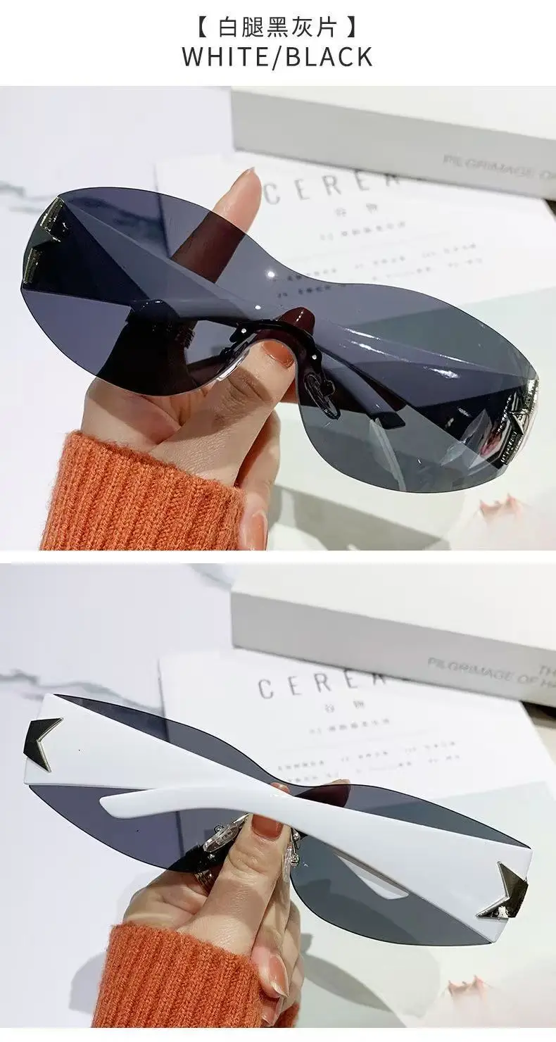 European Starframe Frameless Aviator Sunglasses Black β feature 14