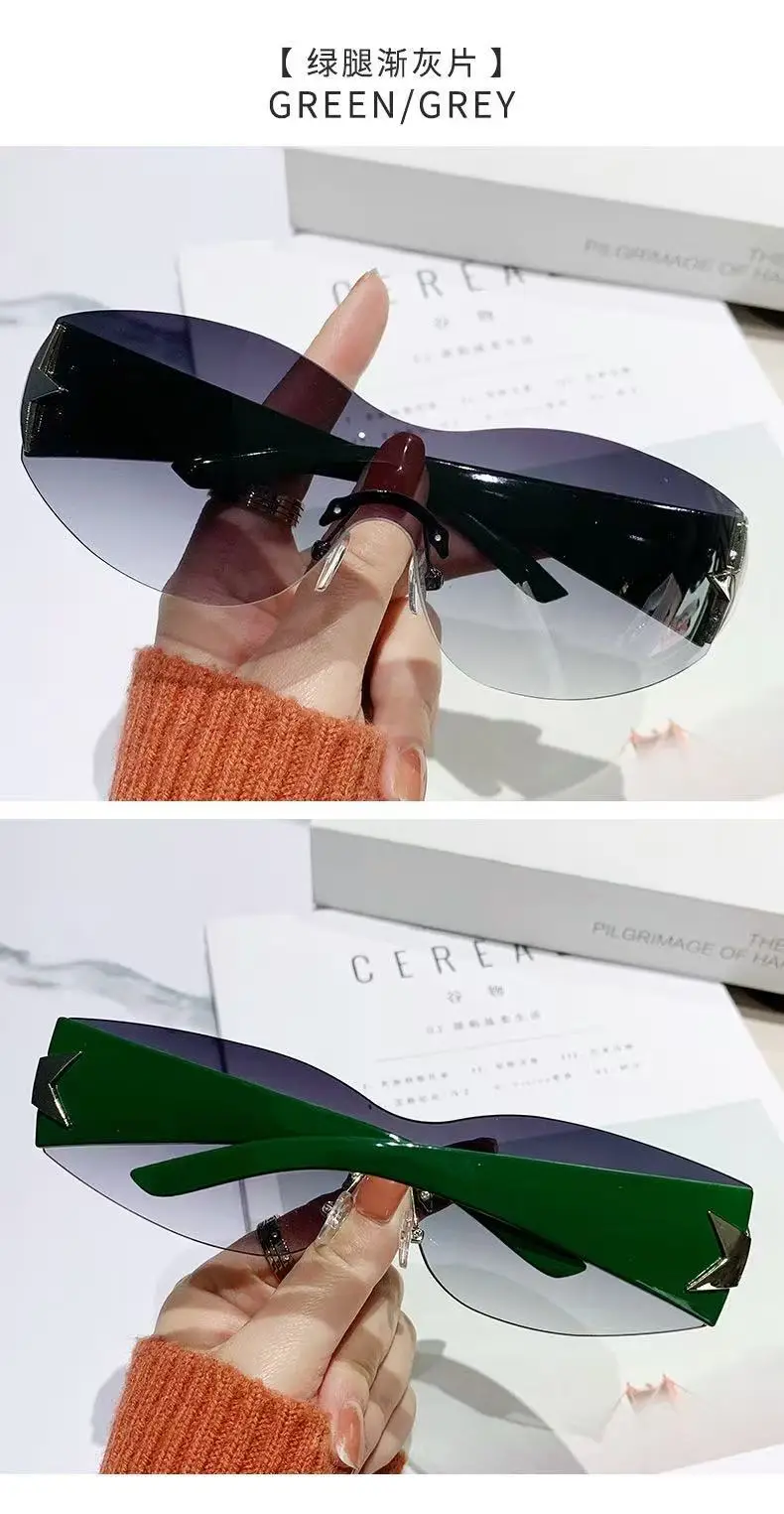 European Starframe Frameless Aviator Sunglasses Black β feature 19