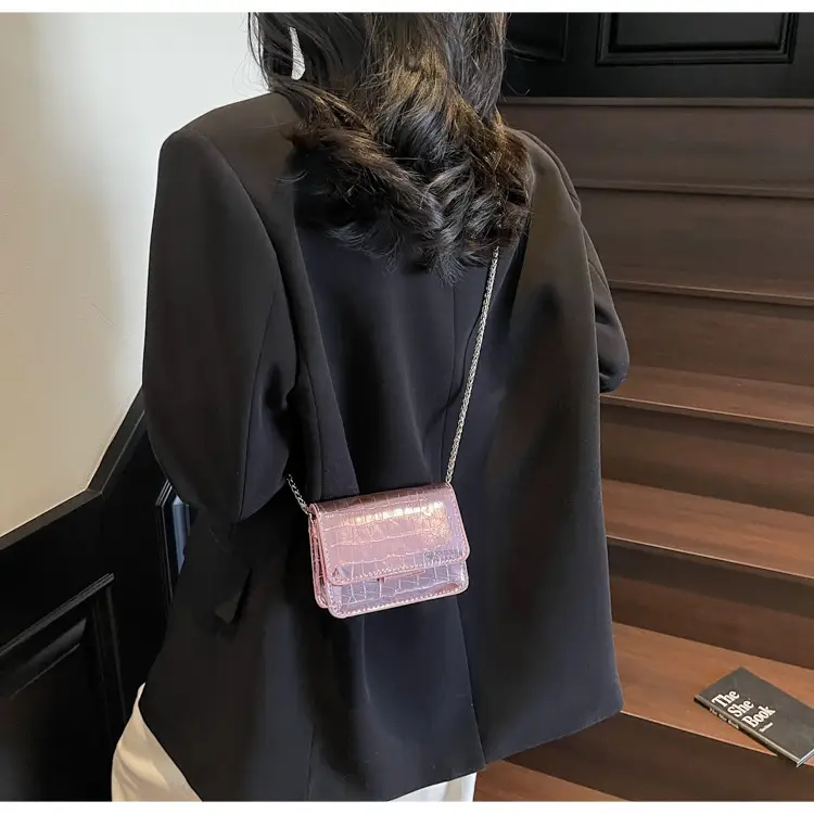 High-End Clear Croc Pattern Chain Crossbody Bag for Women — feature 14