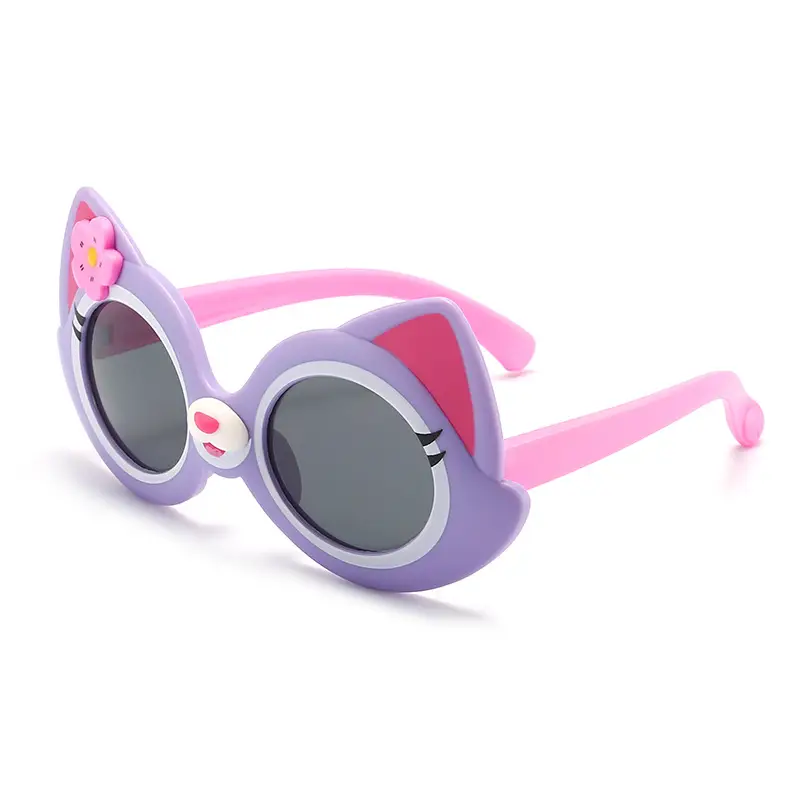Cute Cartoon Silicone Sunglasses for Kids Blue