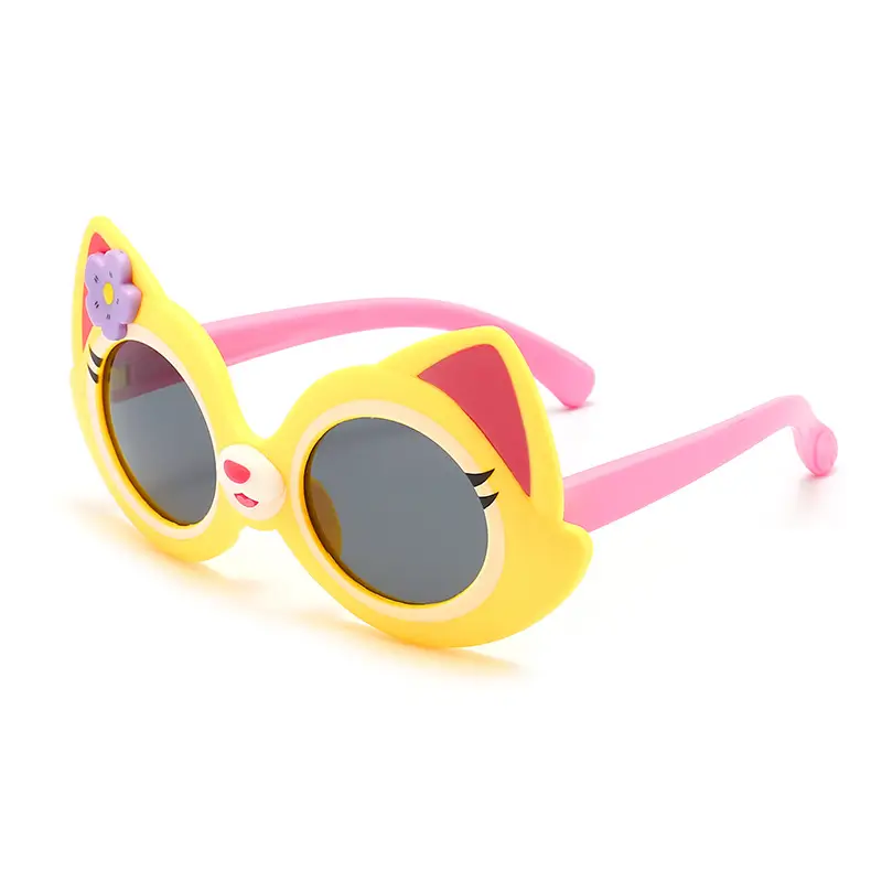 Cute Cartoon Silicone Sunglasses for Kids Blue