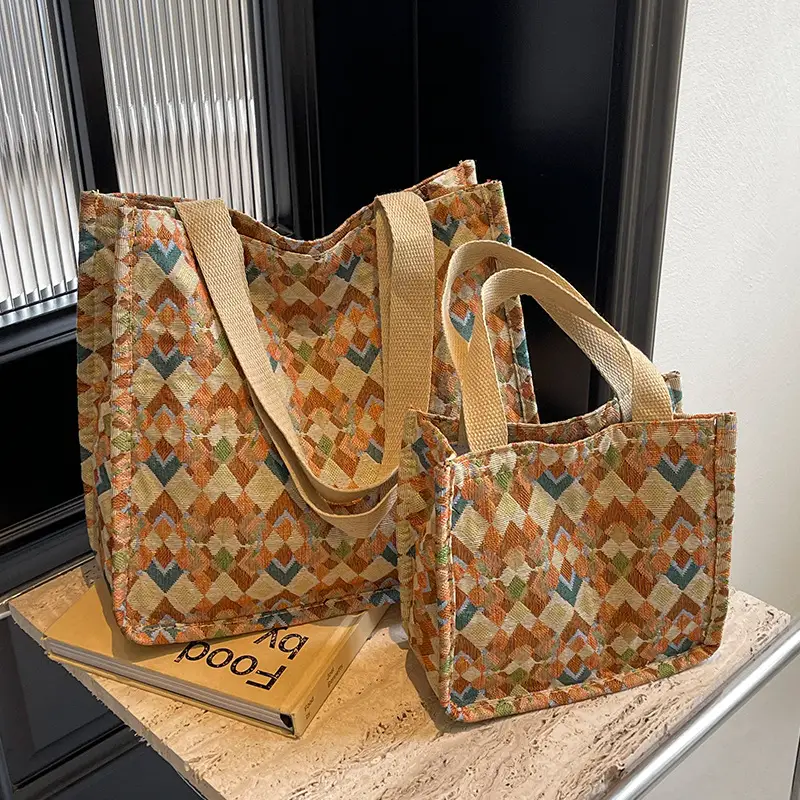 Women's Patterned Canvas Tote Bag Large Capacity Shoulder Crossbody - Image 8