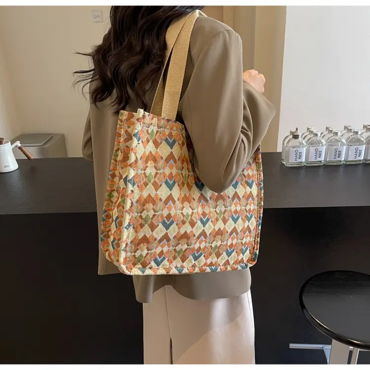 Women's Patterned Canvas Tote Bag Large Capacity Shoulder Crossbody — feature 20