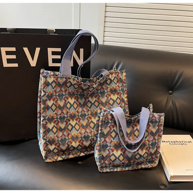 Women's Patterned Canvas Tote Bag Large Capacity Shoulder Crossbody — feature 25