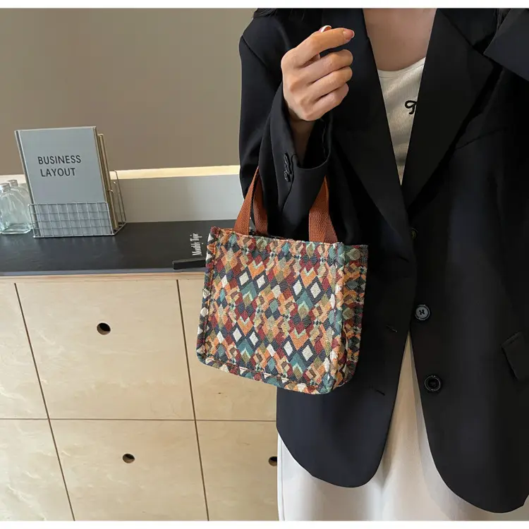 Women's Patterned Canvas Tote Bag Large Capacity Shoulder Crossbody — feature 6