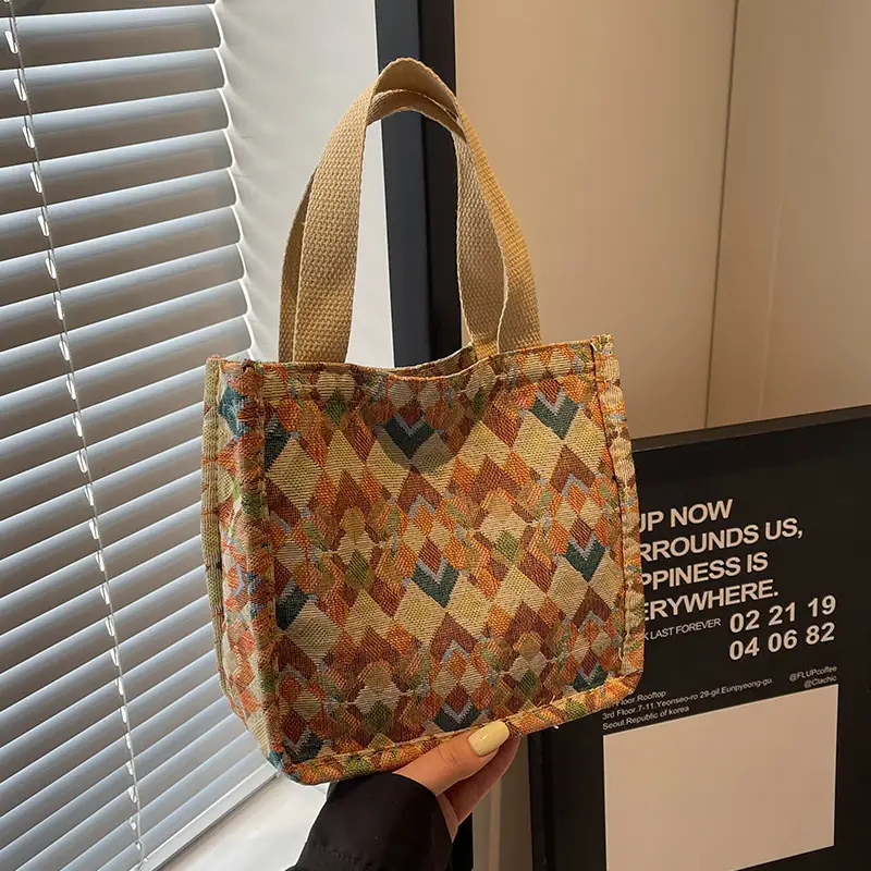 Women's Patterned Canvas Tote Bag Large Capacity Shoulder Crossbody - Image 5