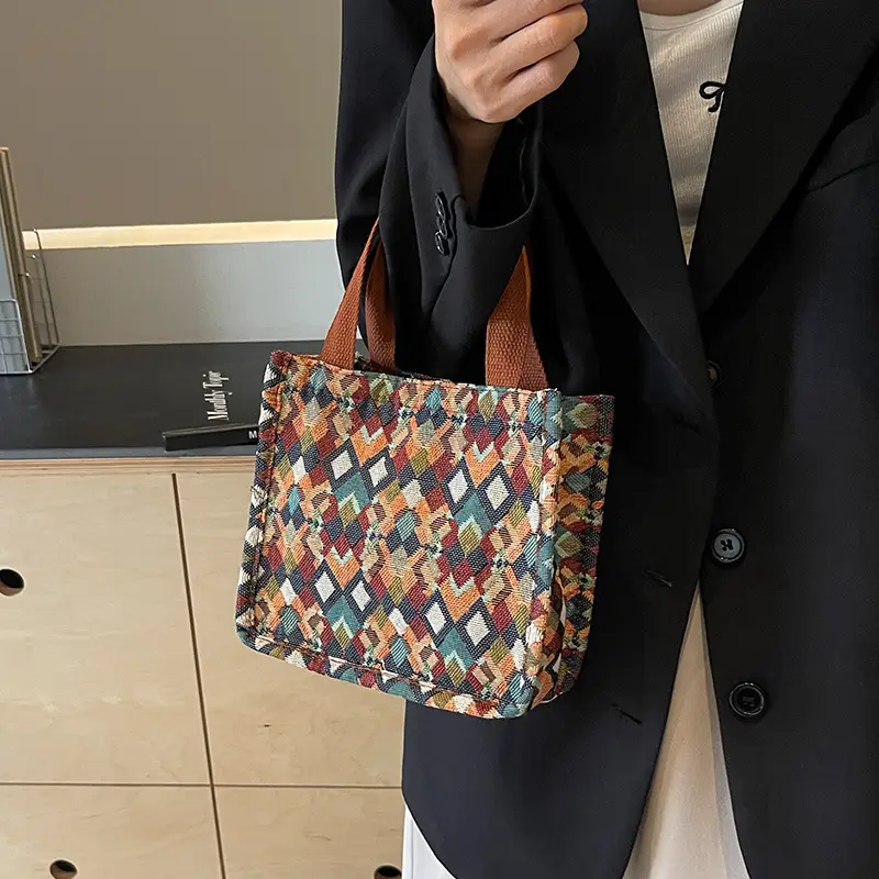 Women's Patterned Canvas Tote Bag Large Capacity Shoulder Crossbody - Image 6